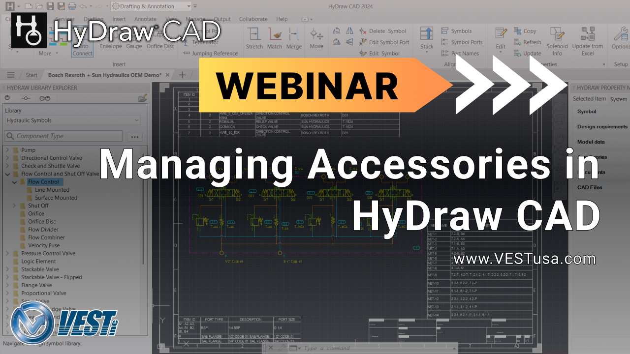 Managing Accessories in Hydraw CAD